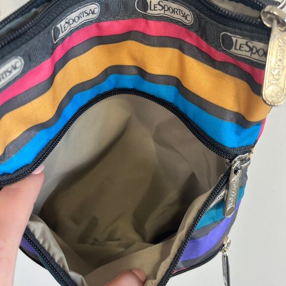 LeSportsac Kasey Crossbody Bag Multicolor 3 Zip Travel Purse Adjustable Strap - Picture 12 of 12
